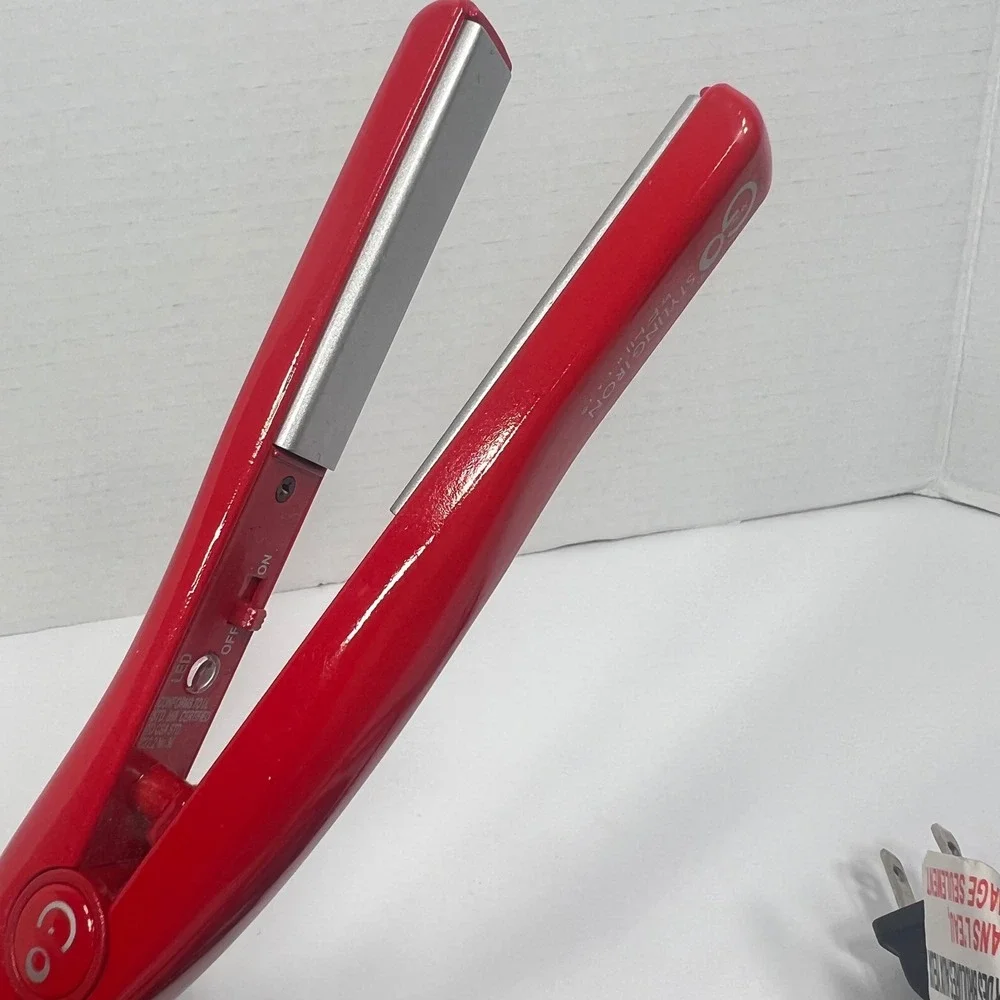FHI Heat Mini GO Styling Iron Red Ceramic Small Travel Flat Iron with Pouch